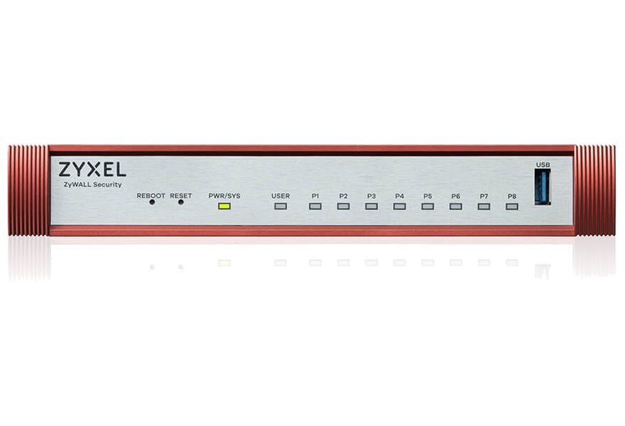 Zyxel USG FLEX 100 HP, 7 Gigabit user-definable ports, 1*1G PoE+, 1*USB  with 1 YR Entry Defense Pack