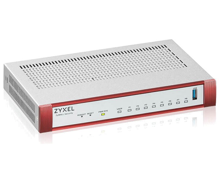Zyxel USG FLEX 100 HP, 7 Gigabit user-definable ports, 1*1G PoE+, 1*USB with 1 YR Gold Security Pack