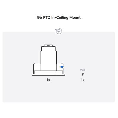 Ubiquiti UniFi G6 PTZ In-Ceiling Mount - Instalační krabice pro kameru UniFi G6 PTZ, stropní, zápustná, bílá