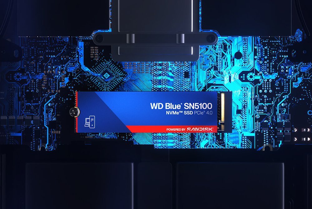 WD Blue SN5100 4TB SSD Powered by SANDISK / NVMe M.2 PCIe Gen5 / Interní / chladič / M.2 2280