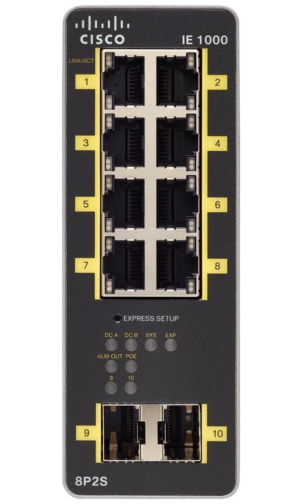 Cisco IE-1000-8P2S-LM průmslový switch řízený   8x 10/100/1000 (PoE+) + 2 x 1000Base-X SFP (uplink)