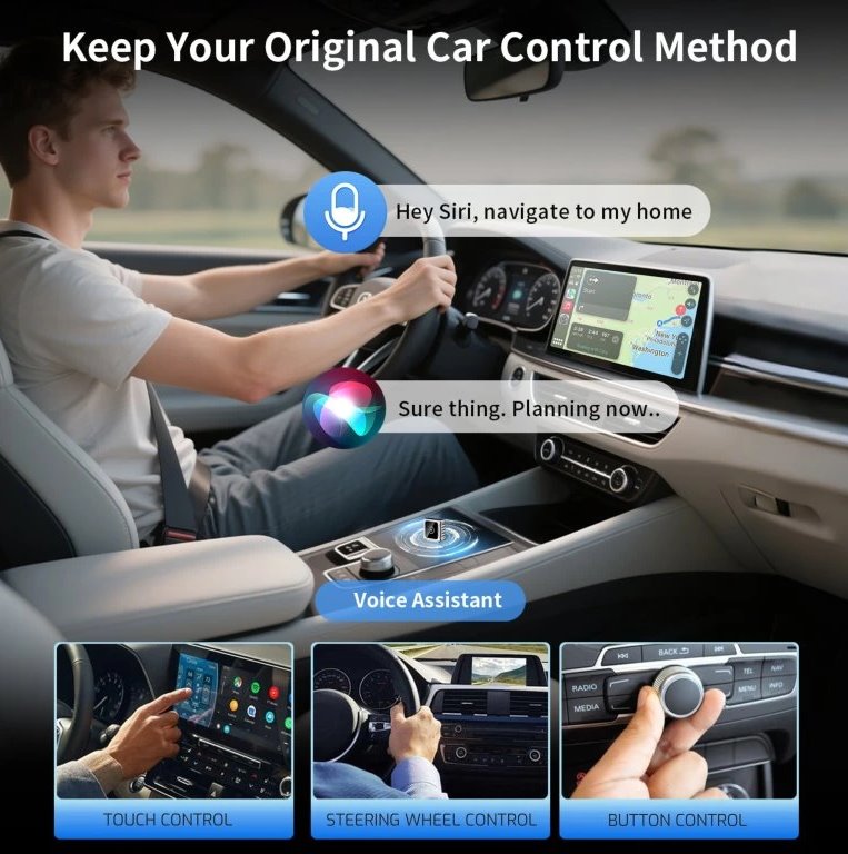 Swissten  Carlink Adapter - Apple Carplay / Android Auto (+ Adapter Usb-A / Usb-C)