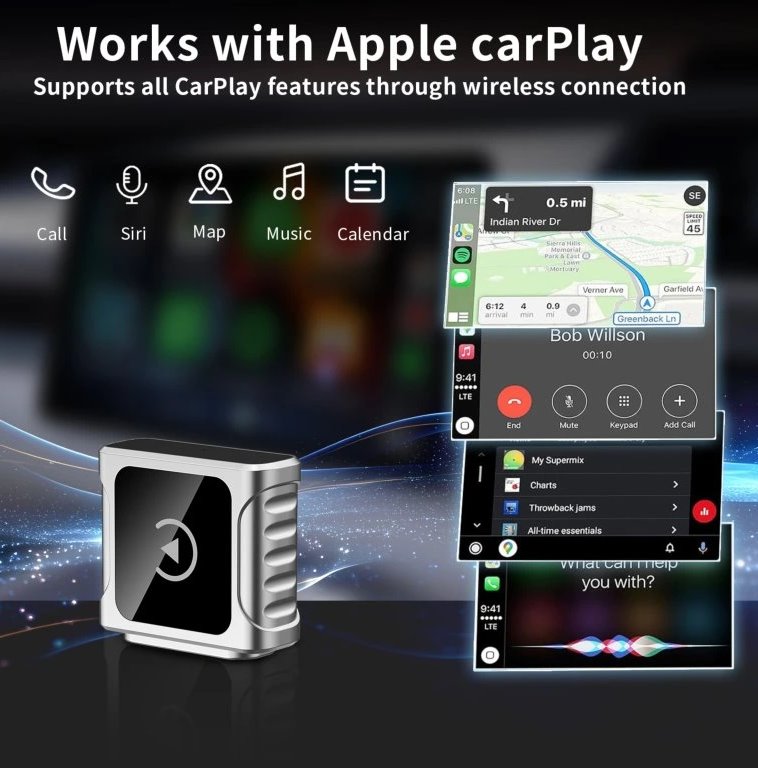 Swissten  Carlink Adapter - Apple Carplay / Android Auto (+ Adapter Usb-A / Usb-C)