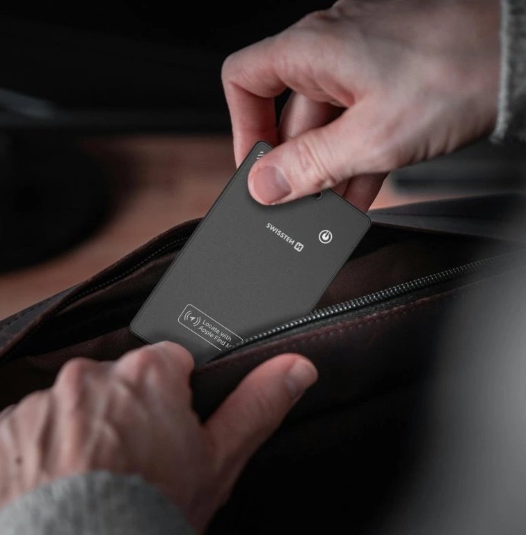 Swissten  Find Card Chytrý Lokátor S Funkcí Apple Find My Černý