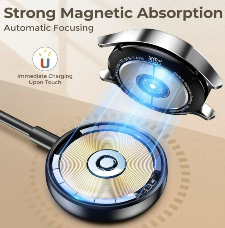 Swissten  Magnetický Kabel 2V1 Pro Samsung Galaxy Watch A Usb-C, Usb-C (Usb-A) 1.2 M Černý