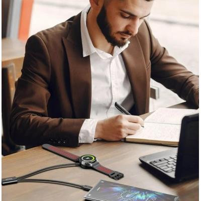 Swissten  Magnetický Kabel 2V1 Pro Samsung Galaxy Watch A Usb-C, Usb-C (Usb-A) 1.2 M Černý