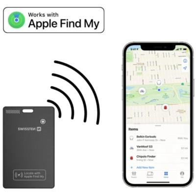 Swissten  Find Card Chytrý Lokátor S Funkcí Apple Find My Černý