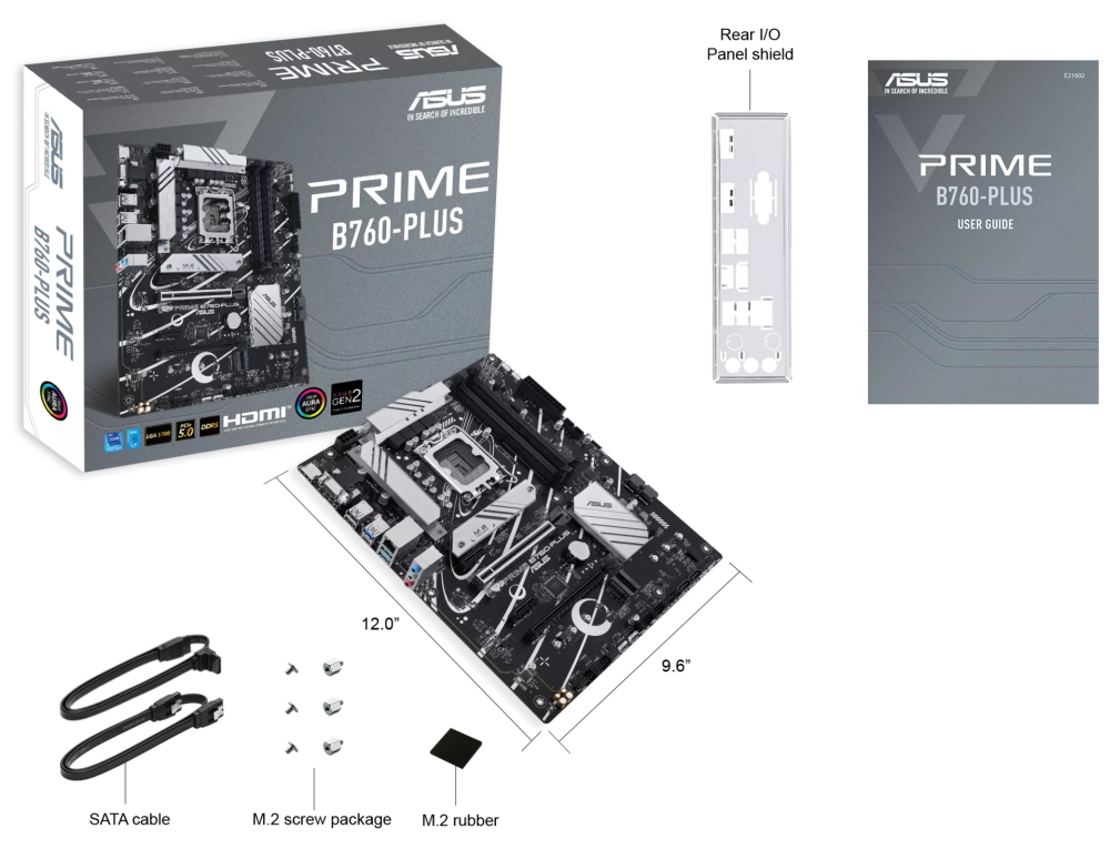 ASUS PRIME B760-PLUS / Intel B760 / LGA1700 / 4x DDR5 / 2x M.2 / DP / HDMI / VGA / 1x USB-C / mATX