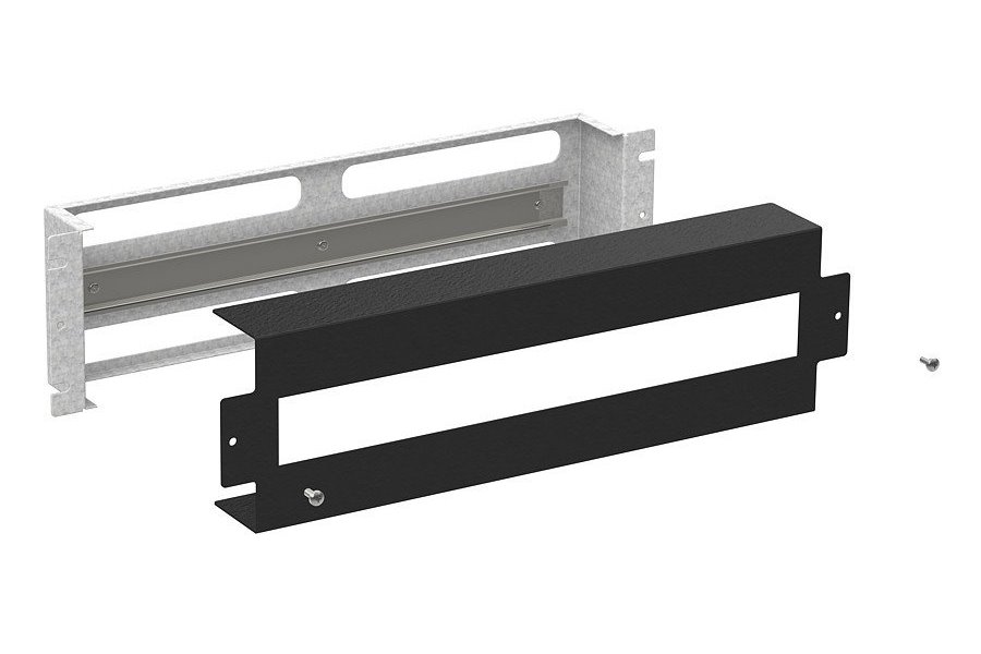 Solarix RAIL-3U-DIN-BK Instalační panel 3U s DIN lištou do 19" rozvaděče, BK RAL9005