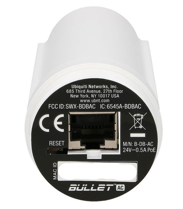 Ubiquiti B-DB-AC airMAX AC Bullet  [Dual-Band AC], 802.11ac, PoE, N-type Male