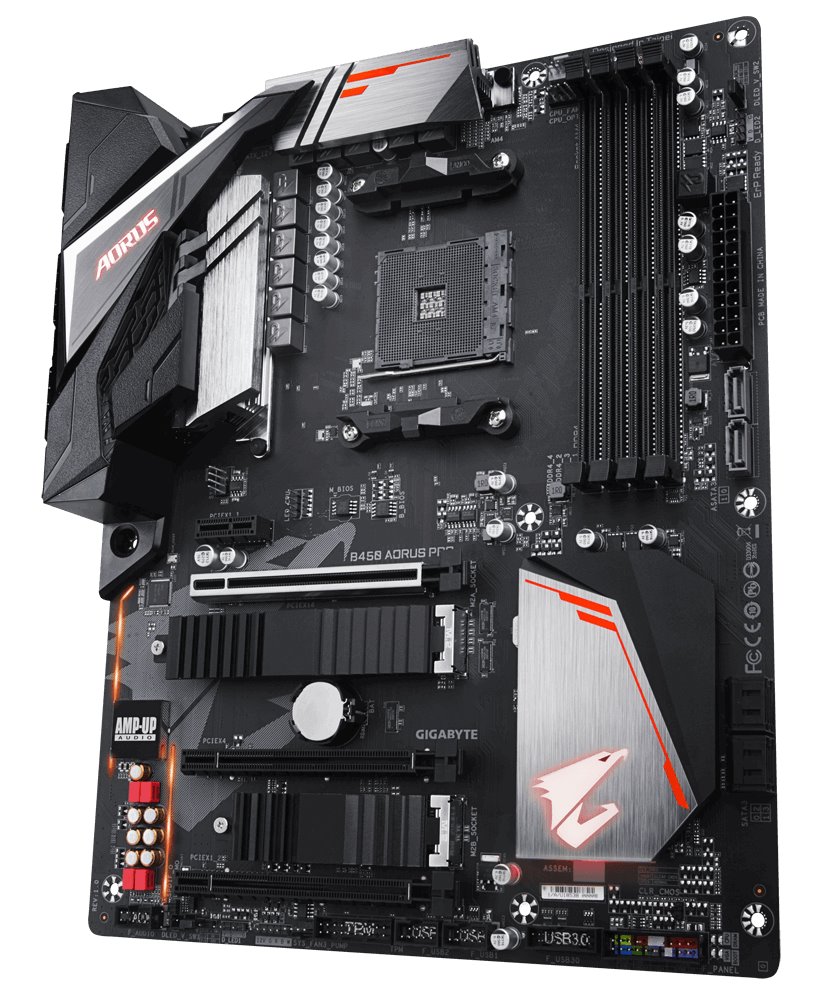 GIGABYTE B450 AORUS PRO / AMD B450 / AM4 / 4x DDR4 / DVI-D / HDMI / M.2 / ATX