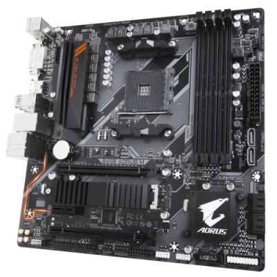 GIGABYTE B450 AORUS M / AMD B450 / AM4 / 4x DDR4 / DVI-D / HDMI / M.2 / mATX