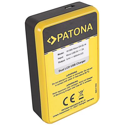 PATONA nabíječka Foto Dual LCD Nikon EN-EL14 USB