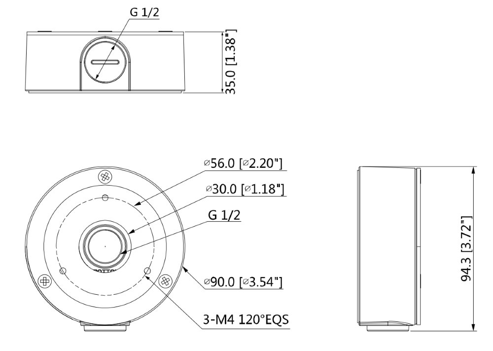 Dahua PFA134/PFA135 Krabice pod bullet kamery Dahua HFW(SP/RP/RMP)