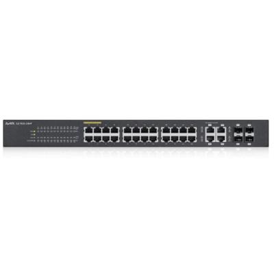 Zyxel GS1920-24HPv2 28-port Gigabit WebManaged PoE Switch, 24x gigabit RJ45, 4x gigabit RJ45/SFP, 802.3at, 375W pro PoE