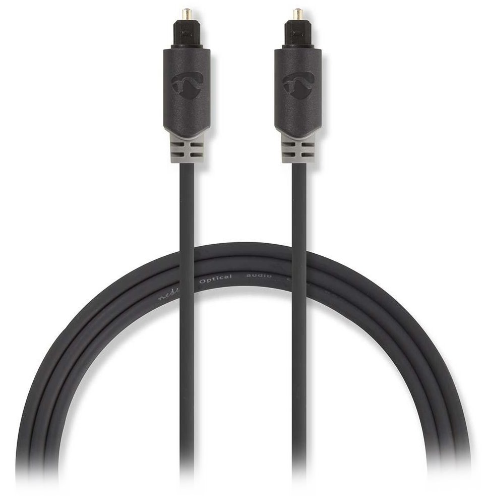 NEDIS optický audiokabel/ TosLink zástrčka - TosLink zástrčka / antracit/ box/ 2m