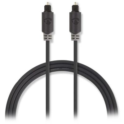 NEDIS optický audiokabel/ TosLink zástrčka - TosLink zástrčka / antracit/ box/ 2m