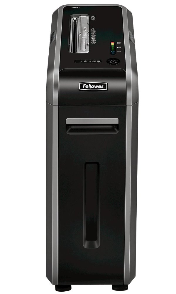 FELLOWES skartovač 125 Ci/ křížový řez 4x38 mm/ objem koše 53 l/ certifikát NBÚ/ stupeň utajení P-4 (důvěrné)/ černý