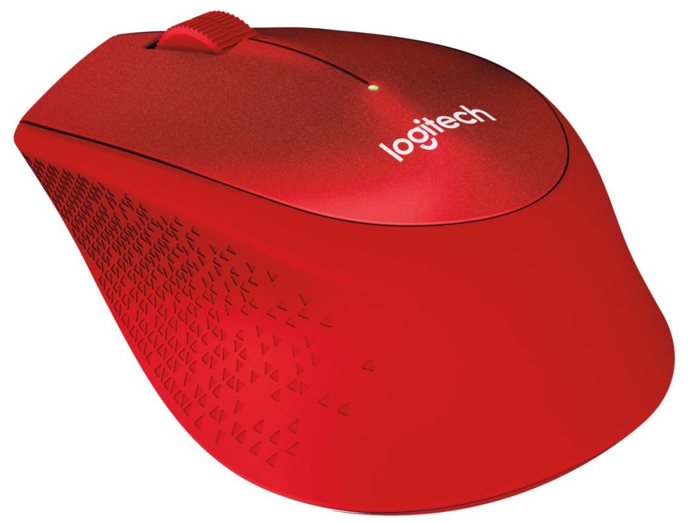 Logitech myš Wireless M330 Silent Plus / optická / bezdrátová / 3 tlačítka / červená