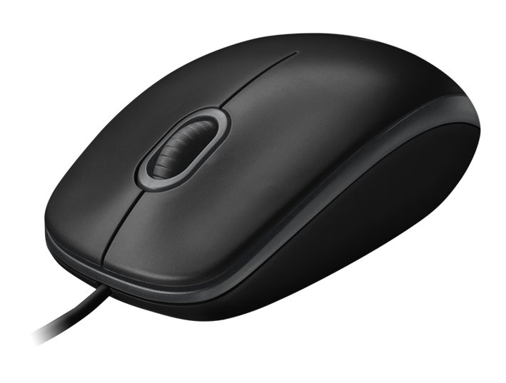 Logitech myš B100/ Drátová/ Optická/ 800dpi/ USB/ černá
