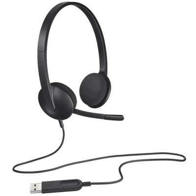Logitech Headset Stereo H340/ drátová sluchátka + mikrofon/ USB/ černá