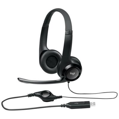 Logitech Headset Stereo H390/ drátová sluchátka + mikrofon/ USB/ černá