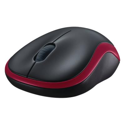 Logitech myš M185/ Bezdrátová/ Optická/ 1000dpi/ USB přijímač/ červená