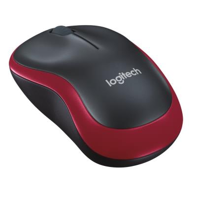 Logitech myš M185/ Bezdrátová/ Optická/ 1000dpi/ USB přijímač/ červená
