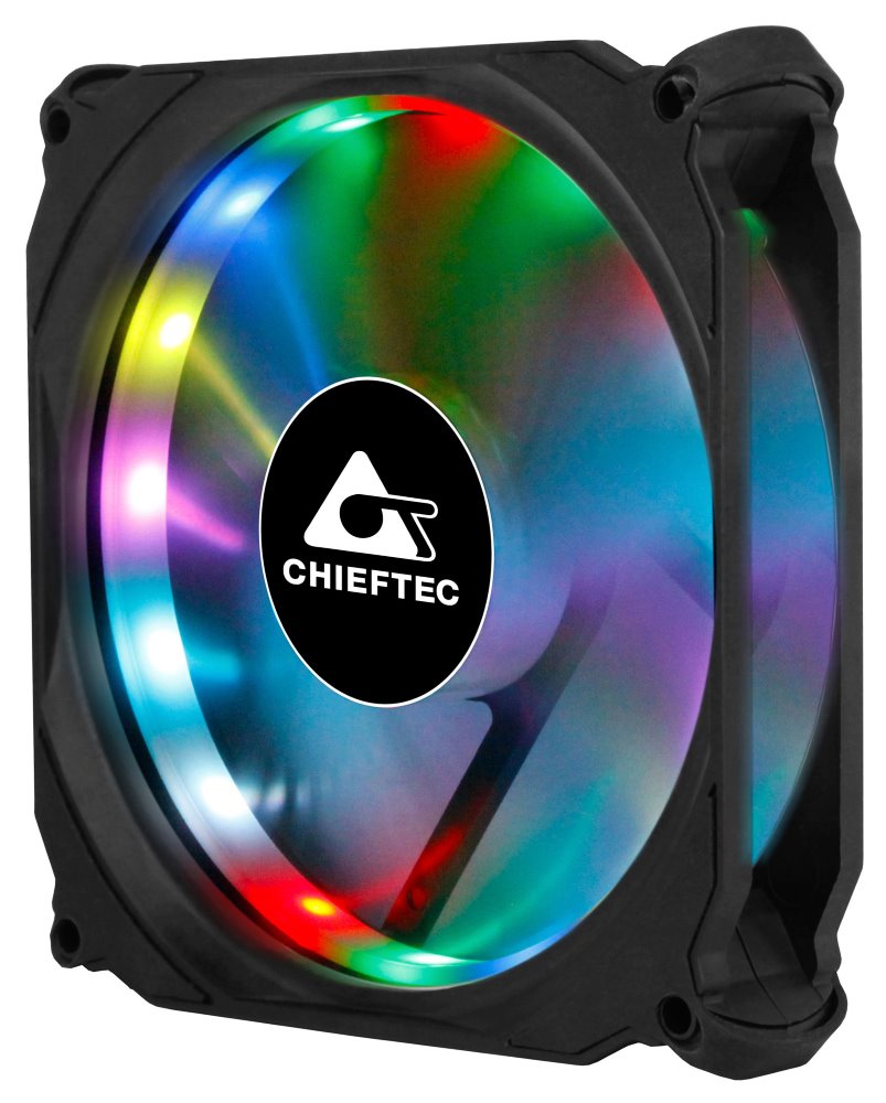 CHIEFTEC sada ventilátorů Tornado / 3x 120mm fan / RGB LED / RGB ovladač / Dálkové ovládání / ultratichý 16 dBa