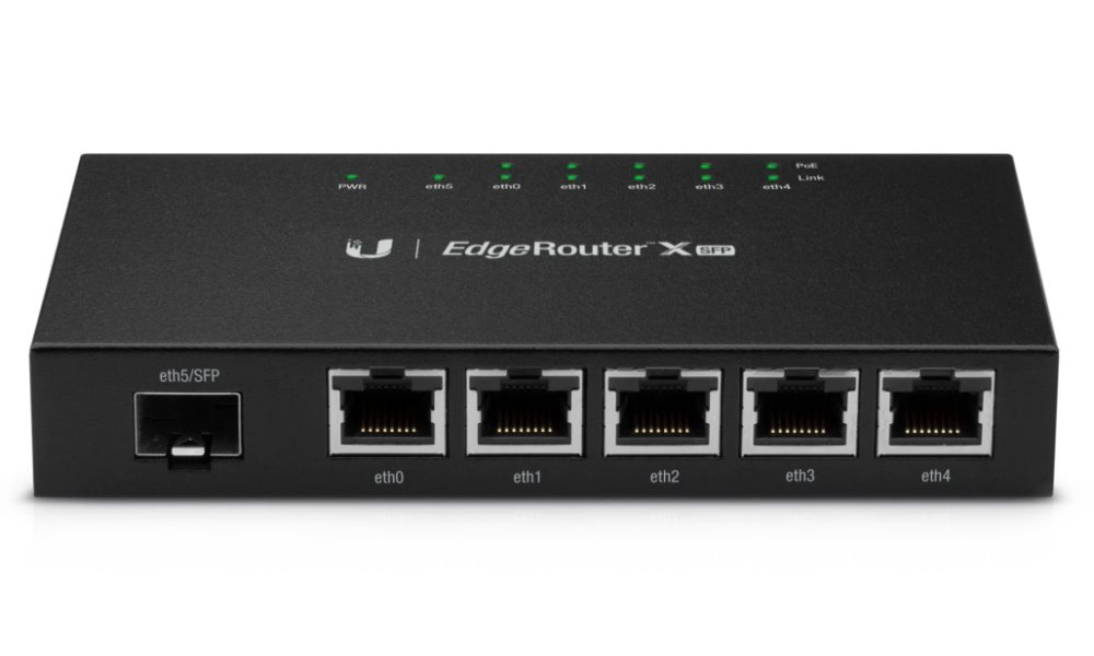 Ubiquiti EdgeRouter X SFP - 5x GbE port, 1x SFP port, 5x PoE 24V (PoE budget 50W)