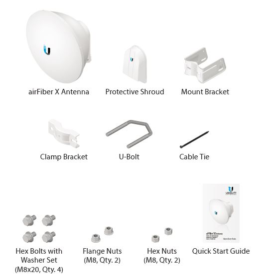 Ubiquiti AirFiber Dish 23dBi pro jednotku AirFiber 5XHD, 5 GHz, slant 45°, 38cm parabola