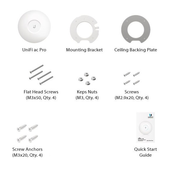 Ubiquiti UniFi AC PRO 5 - Wi-Fi 5 AP, 2.4/5GHz, až 1750 Mbps - sada 5ks (bez PoE injektorů)