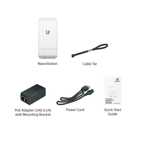 Ubiquiti NanoStation M5 - AP/client 5GHz, anténa 16dBi MIMO2x2, airMAX, 2x RJ45, PoE 24V