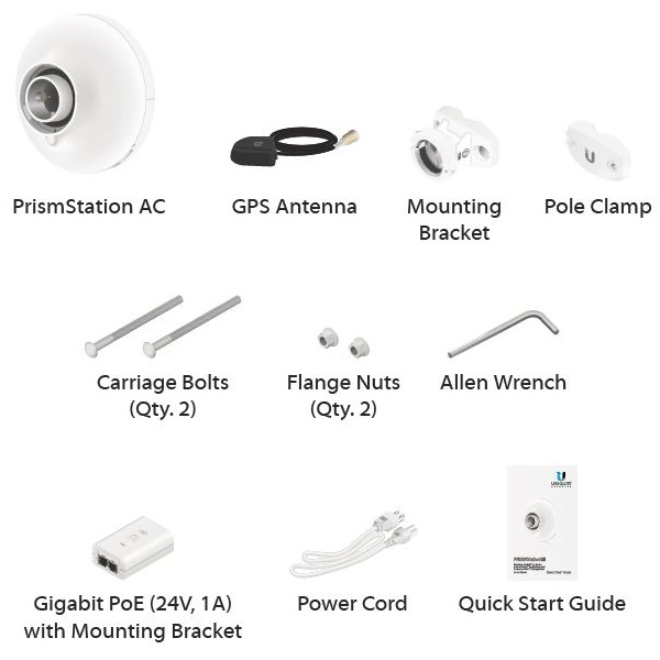 Ubiquiti PrismStation 5AC - AP 5GHz, airMAX AC, airPrism, GPS, 1x Gbit RJ45, PoE 24V