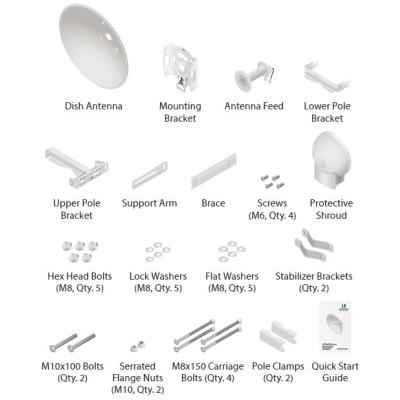 Ubiquiti AirFiber Dish 30dBi pro jednotku AirFiber 5XHD, 5 GHz, slant 45°, 65cm parabola