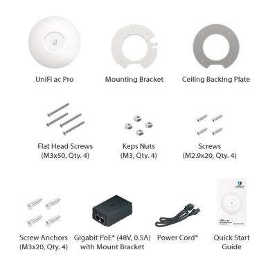 Ubiquiti UniFi AC PRO -  Wi-Fi 5 AP, 2.4/5GHz, až 1750 Mbps, 2x GbE, vnitřní/venkovní, PoE 802.3af/at