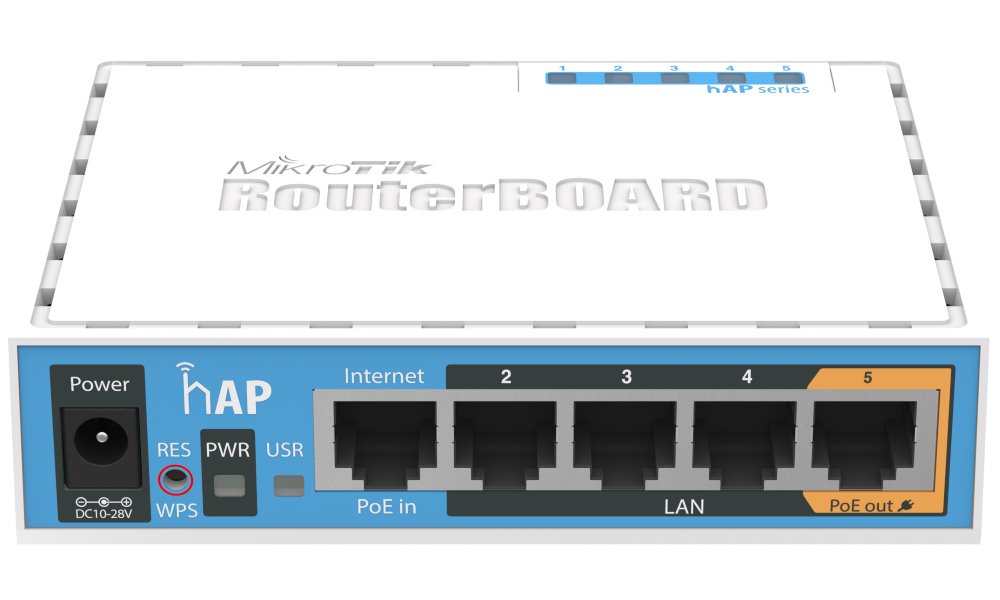 MikroTik RouterBOARD RB951Ui-2nD, hAP,CPU 650MHz, 5x LAN, 2.4Ghz 802.11b/g/n, USB, 1x PoE out,  L4