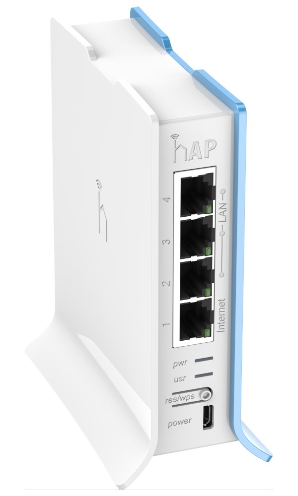 MikroTik RouterBOARD RB941-2nD-TC, hAP-Lite, 650Mhz CPU, 32MB RAM, 4xLAN, 2.4Ghz 802b/g/n, ROS L4, case, PSU