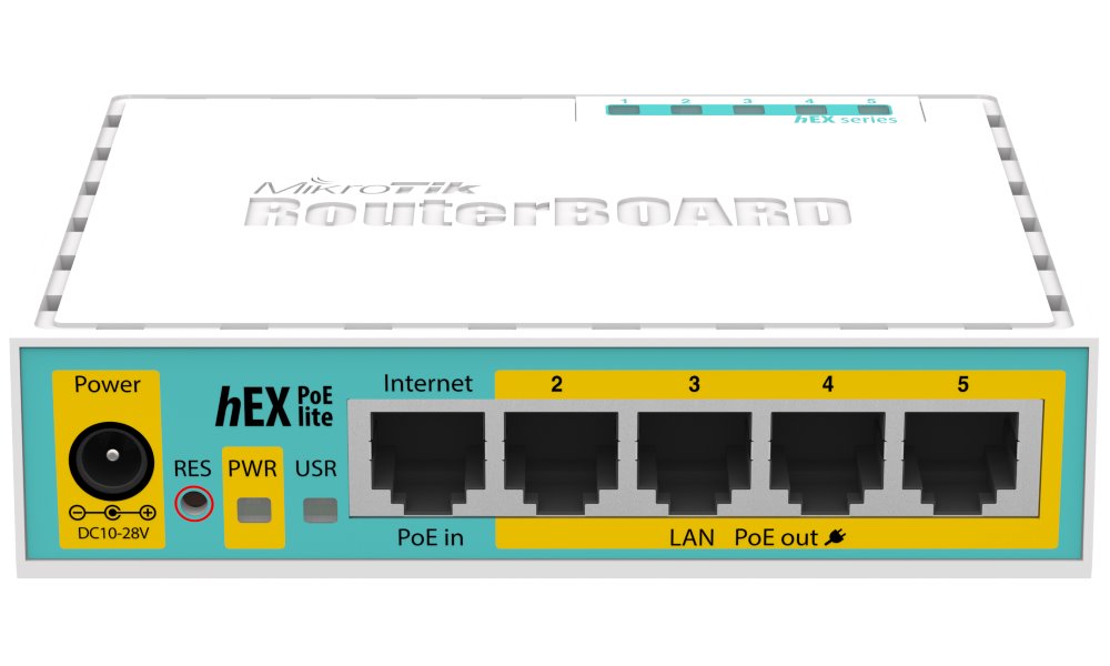 MikroTik RouterBOARD RB750UPr2 hEX PoE lite 64 MB RAM, 650 MHz, 5x LAN,1x USB, PoE vč. L4