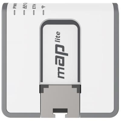 MikroTik RouterBOARD RBmAPL-2nD, mAP lite, ROS L4, 1xLAN, plast. krabice, napájecí adaptér