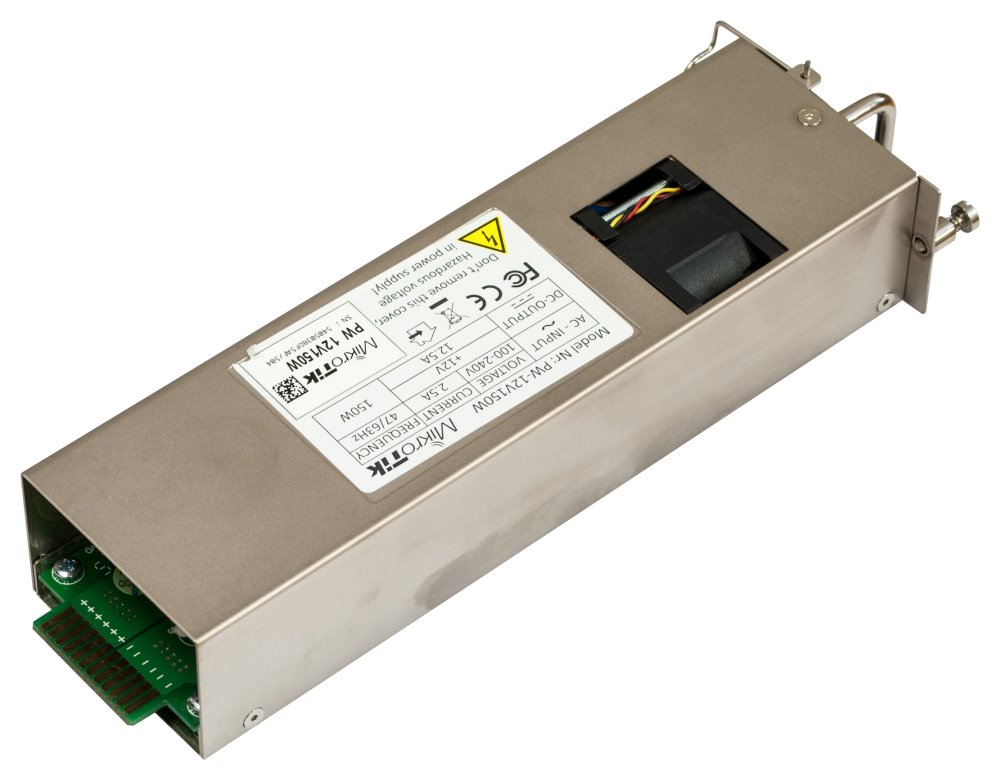 MikroTik Náhradní Hot Swap zdroj pro CCR1072-1G-8S+, CCR2216-1G-12XS-2XQ, CRS504-4XQ-IN, 12V, 150W