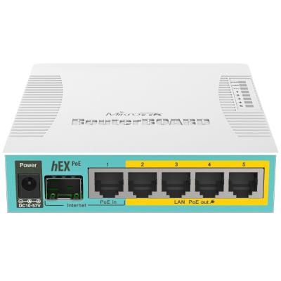 MikroTik RouterBOARD RB960PGS, hEX PoE, 800MHz CPU, 128MB RAM, 5x GbE, USB, PSU, L4
