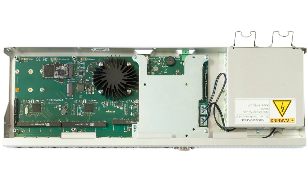 MikroTik RouterBOARD RB1100AHx4 Dude 64 GB SSD, 4x 1,4 GHz, 13x GbE, Dual PSU, vč. L6