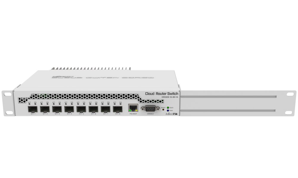MikroTik Cloud Router Switch CRS309, 8x SFP+, 1x GbE, pasivní chlazení, SwOS, ROS
