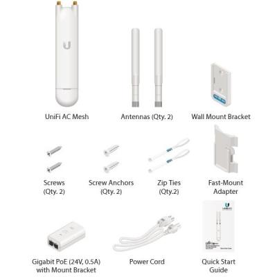 Ubiquiti UniFi AC Mesh - Wi-Fi 5 AP, 2.4/5GHz, až 1167 Mbps, 1x GbE, venkovní, PoE 24V/ 802.3af AltA