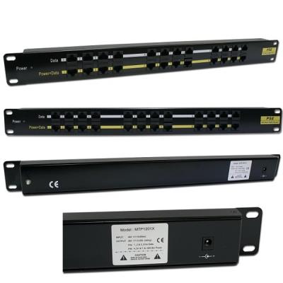 POE Patch panel/ UTP cat.5e 12p/ 1U/ Black (provedení 19" rack)