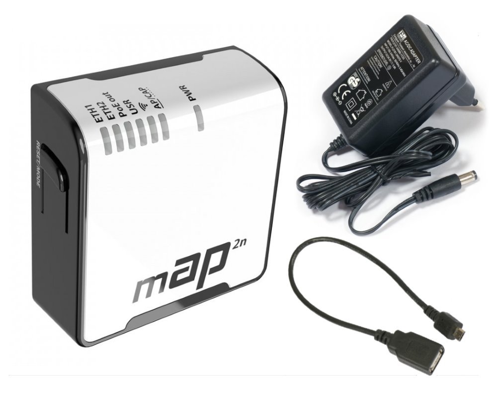 MikroTik RBmAP2nD, 2x LAN PoE+ in/out, 2,4 GHz Wi-FI 4, L4