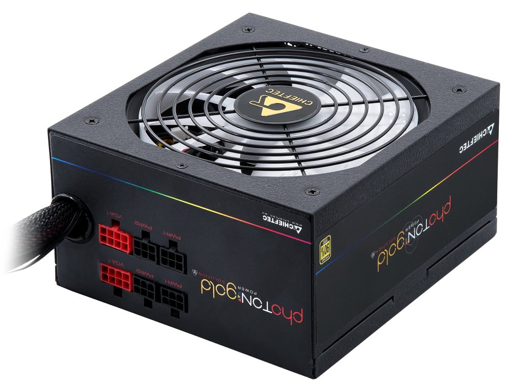 CHIEFTEC zdroj GDP-650C-RGB / Photon Gold Series / 650W / 140mm fan / akt. PFC / modulární kabeláž / 80PLUS Gold