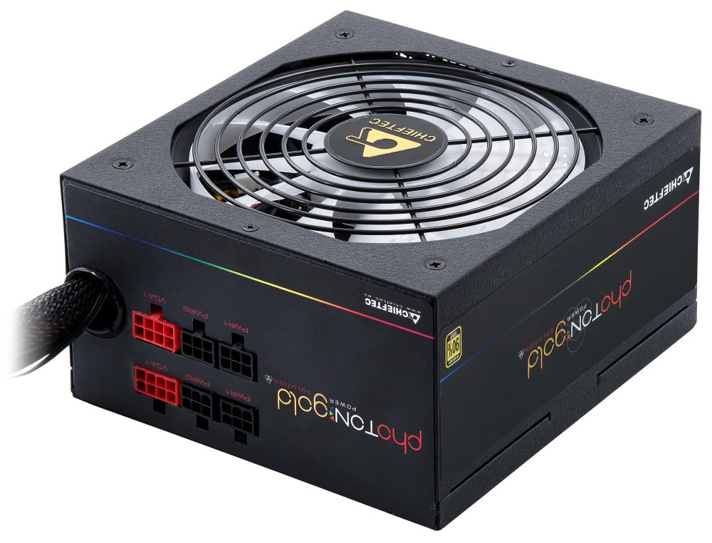 CHIEFTEC zdroj GDP-750C-RGB / Photon Gold Series / 750W / 140mm fan / akt. PFC / modulární kabeláž / 80PLUS Gold