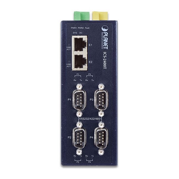 Planet průmyslový konvertor RS-232/422/485 na IP, 4x COM, 2x 100Base-T, ESD+EFT 6kV